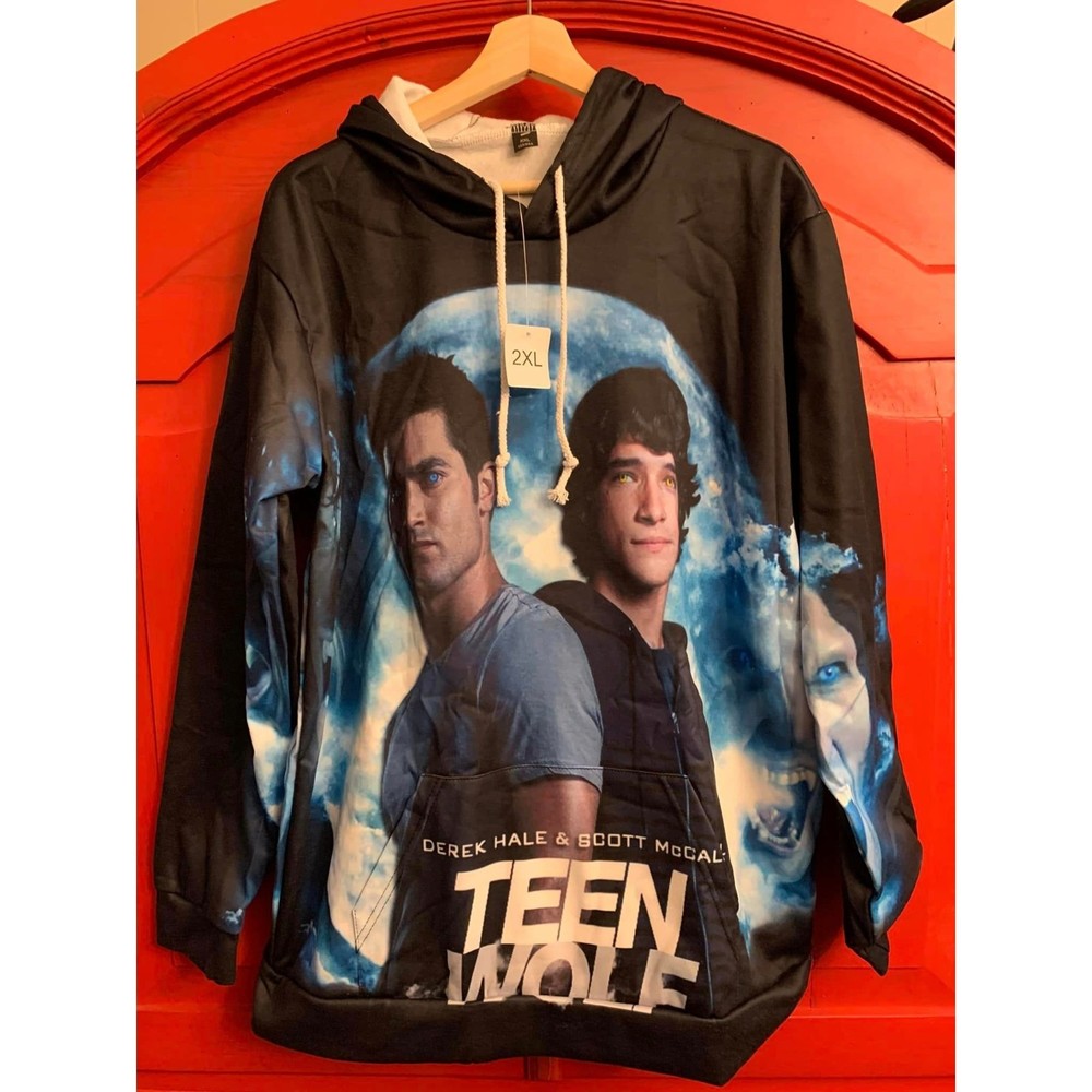 NWT Teen Wolf Hoodie Wrap Around Image Derek Hale Scott McCall NEW 2XL XXL